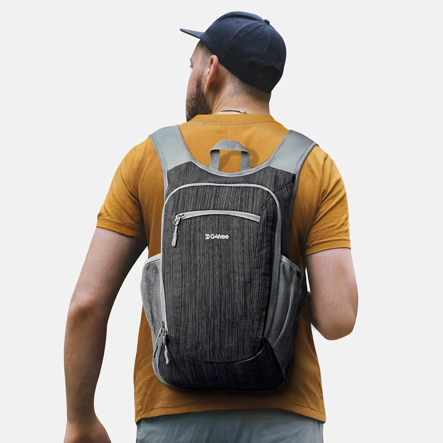G4Free 15L Hiking Daypack Lightweight Travel Backpack Packable Outdoor Casual Foldable Shoulder Bag (Black)