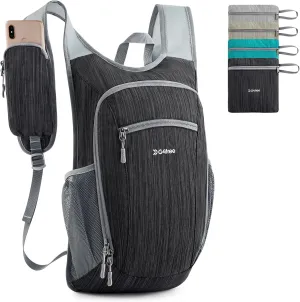 G4Free 15L Hiking Daypack Lightweight Travel Backpack Packable Outdoor Casual Foldable Shoulder Bag (Black)