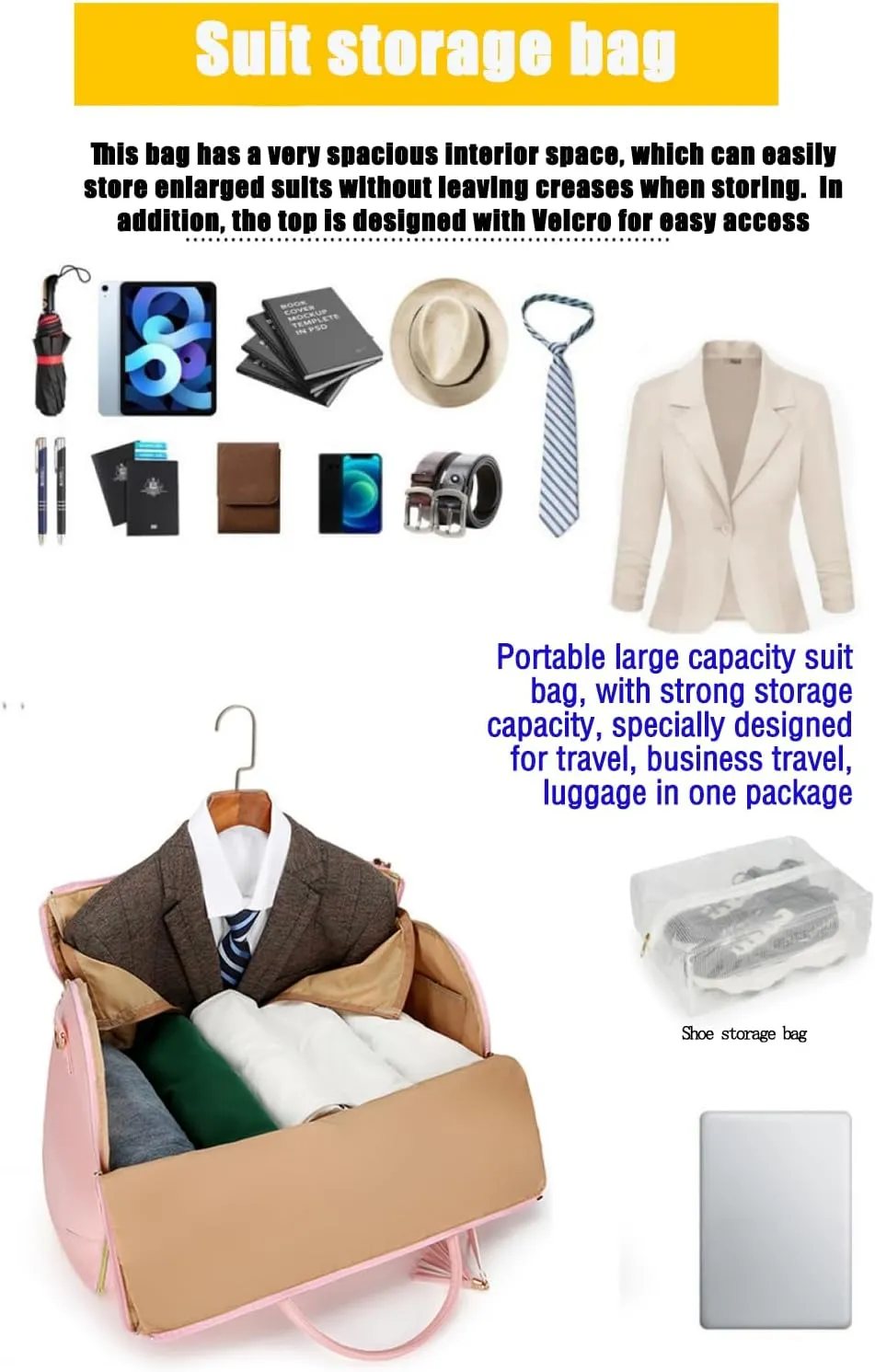 Garment Duffle Bags For Travel Garment Duffle Bag Carry On Bag Foldable Travel Bag Garment Bag Duffle Bag For Travel Women (Stripe (B))