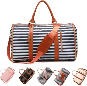 Garment Duffle Bags For Travel Garment Duffle Bag Carry On Bag Foldable Travel Bag Garment Bag Duffle Bag For Travel Women (Stripe (B))