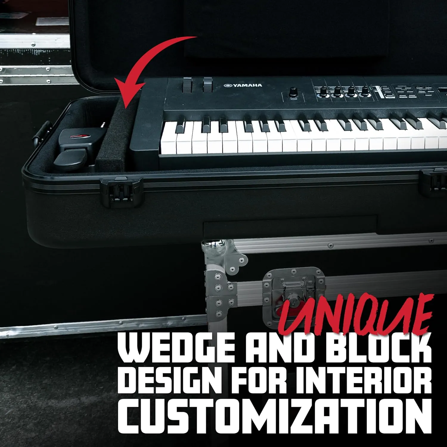 Gator Cases Frequent Flyer's Series Molded Flight Case for 88-Note Keyboards with TSA Approved Locking Latches and Recessed Wheels, (GTSA-KEY88)