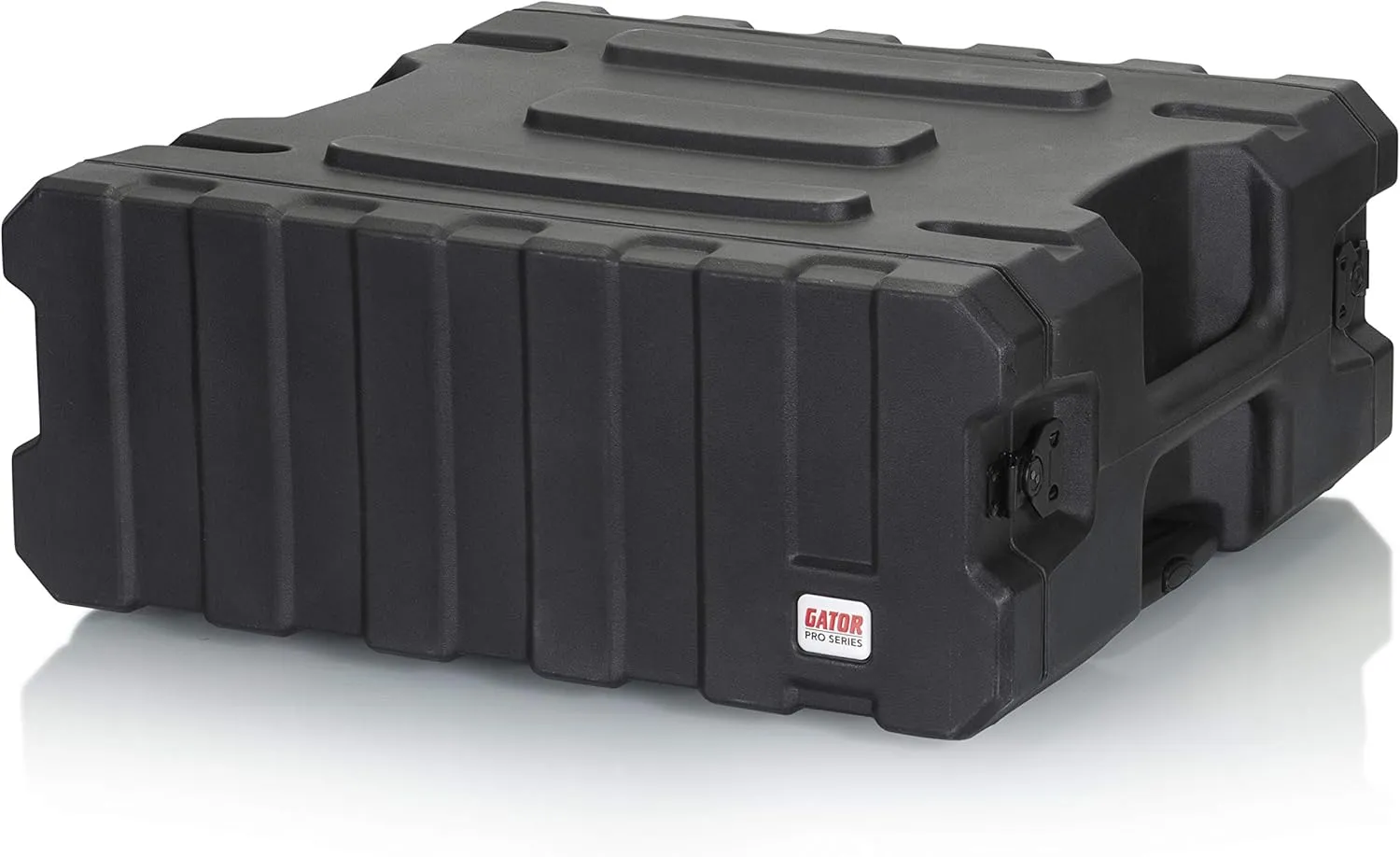 Gator Cases Pro Series 4U Rolling Rack Case with 19" Depth, Tow Handle & Recessed Wheels; Roto Molded Made in USA (G-PROR-4U-19)