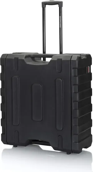 Gator Cases Pro Series 4U Rolling Rack Case with 19" Depth, Tow Handle & Recessed Wheels; Roto Molded Made in USA (G-PROR-4U-19)