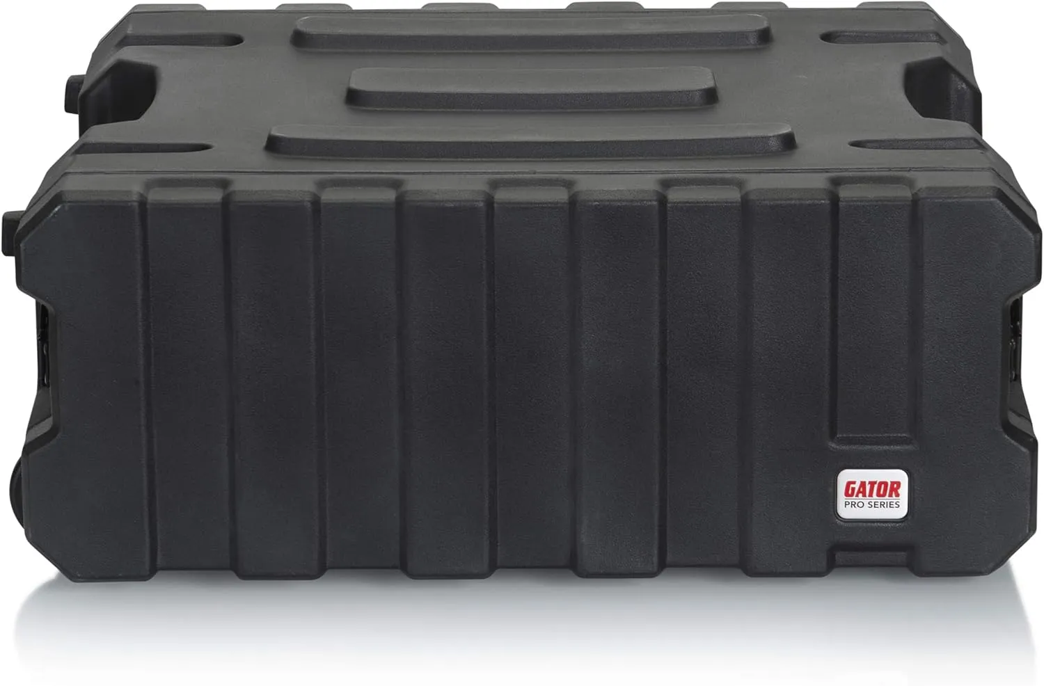 Gator Cases Pro Series 4U Rolling Rack Case with 19" Depth, Tow Handle & Recessed Wheels; Roto Molded Made in USA (G-PROR-4U-19)