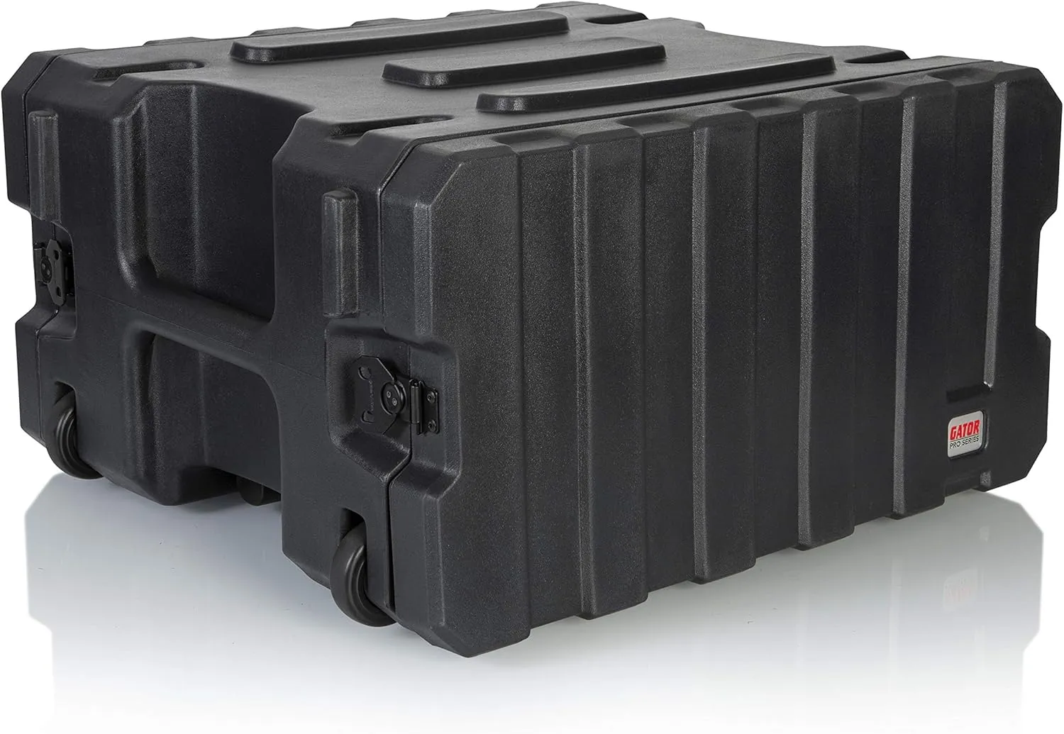 Gator Cases Pro Series 6U Rolling Rack Case with 19" Depth, Tow Handle & Recessed Wheels, Roto Molded Made in USA (G-PROR-6U-19)