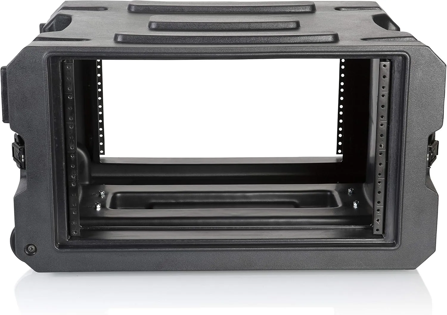 Gator Cases Pro Series 6U Rolling Rack Case with 19" Depth, Tow Handle & Recessed Wheels, Roto Molded Made in USA (G-PROR-6U-19)