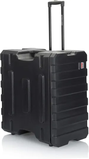 Gator Cases Pro Series 6U Rolling Rack Case with 19" Depth, Tow Handle & Recessed Wheels, Roto Molded Made in USA (G-PROR-6U-19)