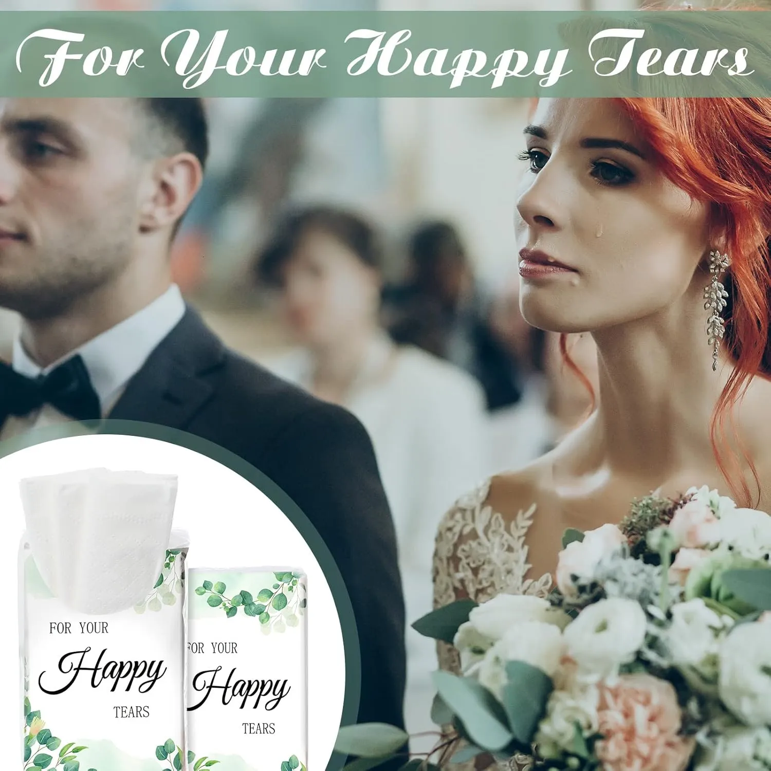 Geelin 100 Pack Wedding Facial Tissues Items Welcome Bags Pocket Tissues Mini Travel Size Favors for Guests Happy Tears for Wedding Party Ceremony Graduation(Fresh Style)