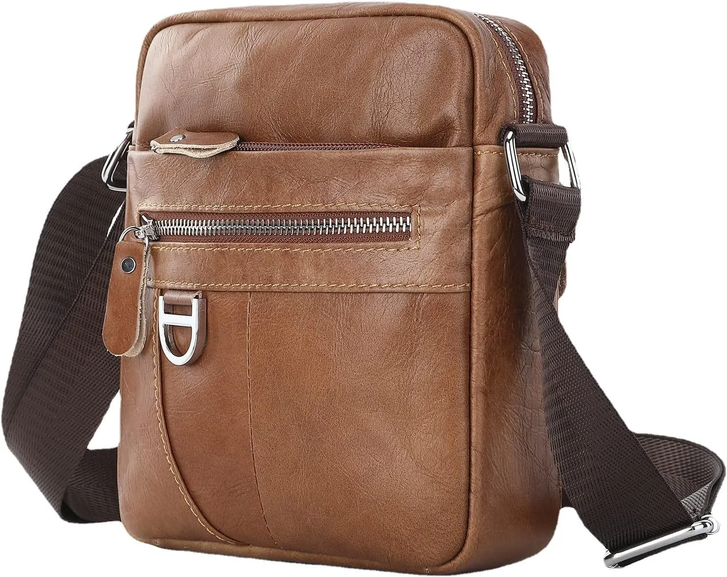 Genuine Leather Messenger Crossbody Shoulder Bag for Women Men Purse