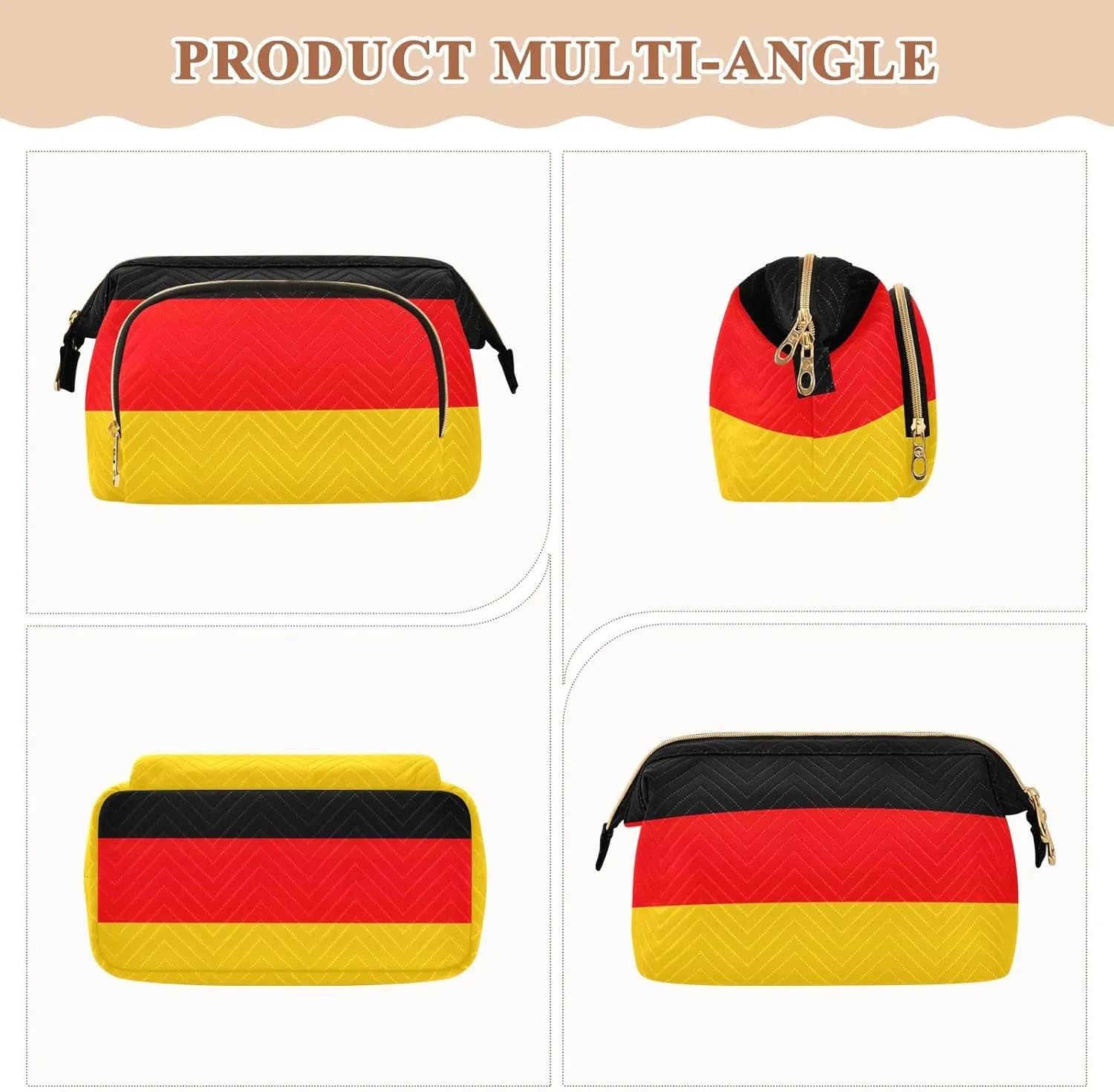 Germany Flag Cosmetic Bags Travel Cosmetic Organizer Toiletry Bag Makeup Bag Travel Cosmetic Bag Toiletry Bag Organizer Pouch
