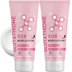 Glutathione 50x Tone Up Body Lotion, 2 Pack Moisturizing, Hydration and Nourishing, Soft Skin All Over Body Scented Body Lotion for Women (2 Packs)