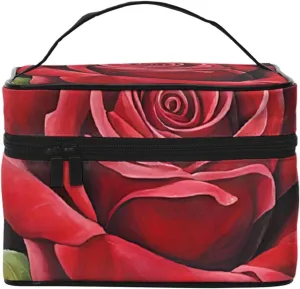 Gothic Rose Print Makeup Bag, Travel Makeup Organizer Bag Cosmetic Cases Toiletry Bags For Girl Women Ladies
