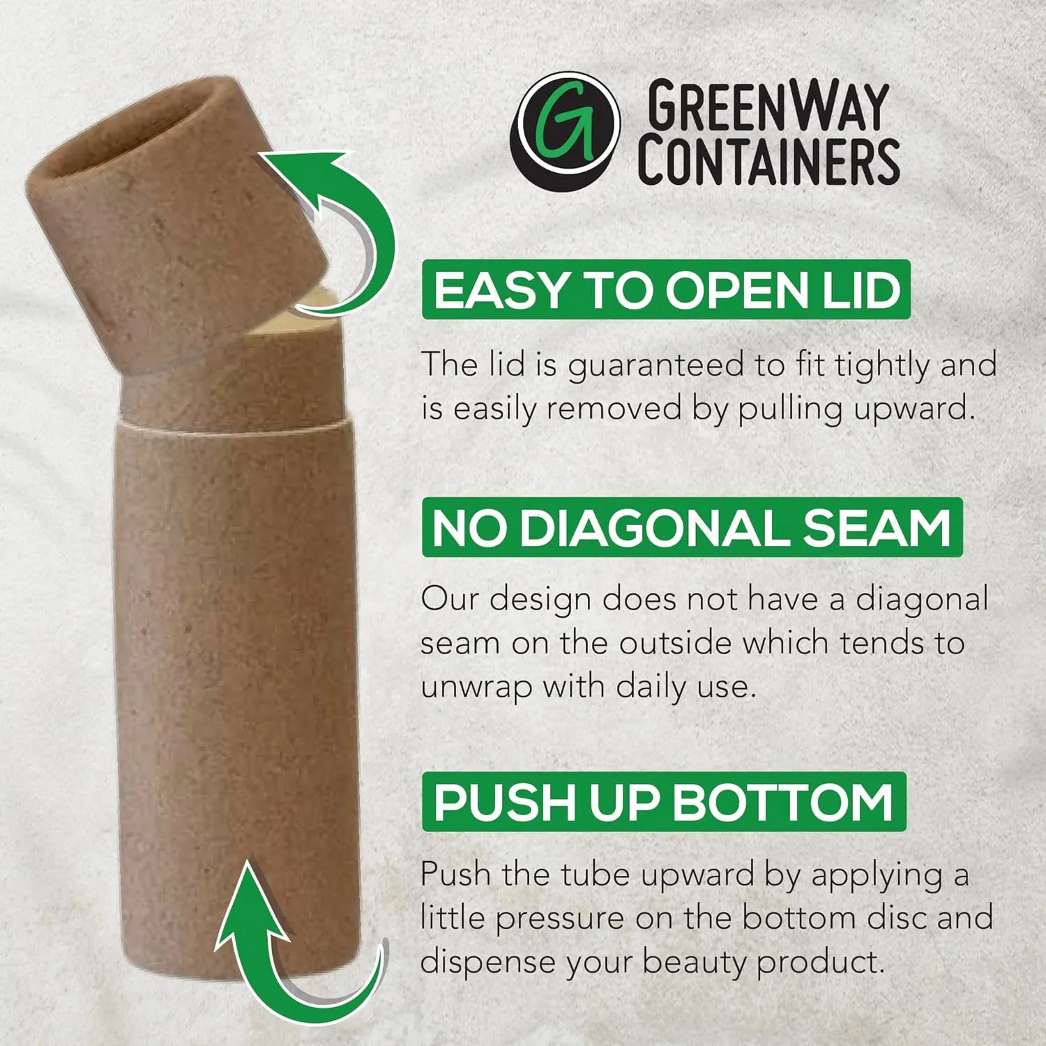 GreenWay 0.15oz / 4.25g Kraft Paperboard Lip Balm Tubes with Lids - 12 Pack Lip Gloss Tubes Refillable DIY Cosmetic Containers – Extra Thick Push-Up Bottom Lip Balm Containers - Black