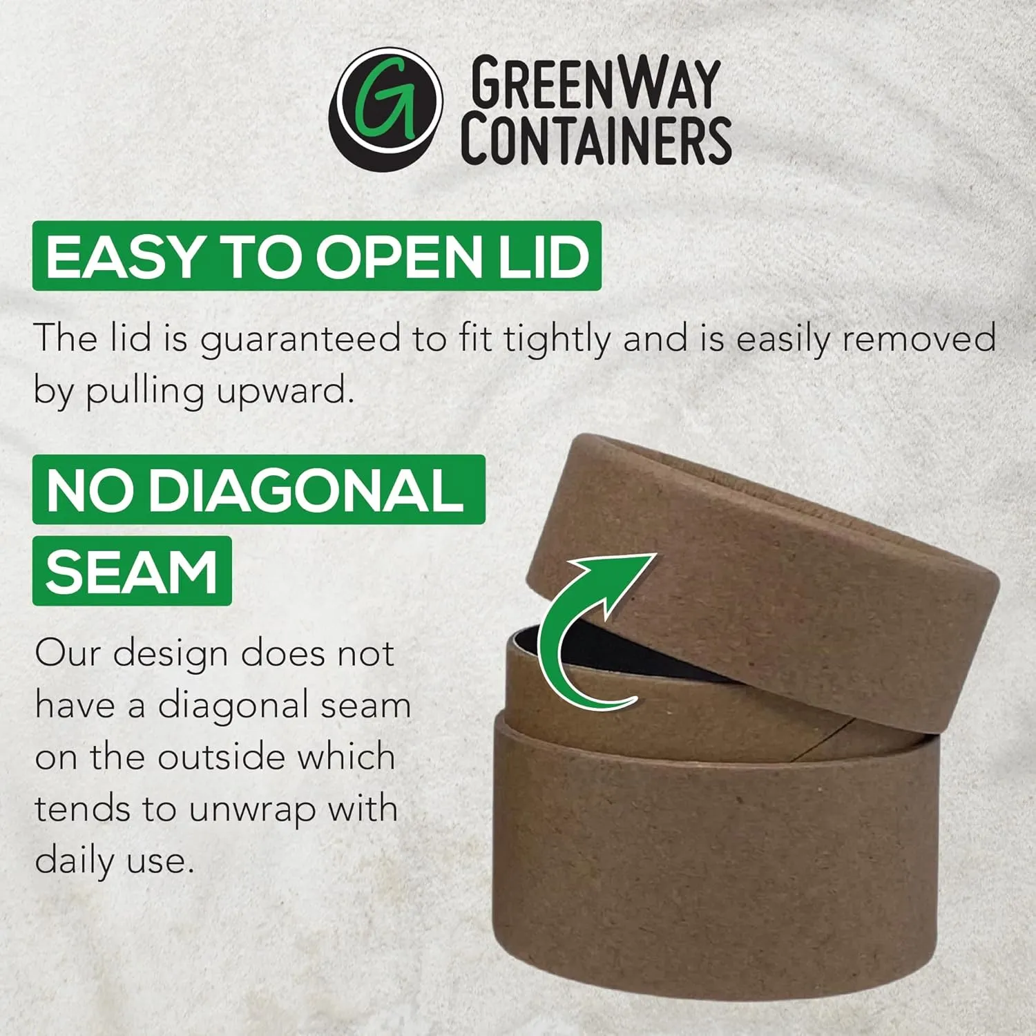 GreenWay 2oz / 60g Kraft Paperboard Empty Jars with Lids - 6 Pack Biodegradable Jars Refillable DIY Cosmetic Containers – Wax Lined Packaging Containers with Snug-Fitting Caps - Brown