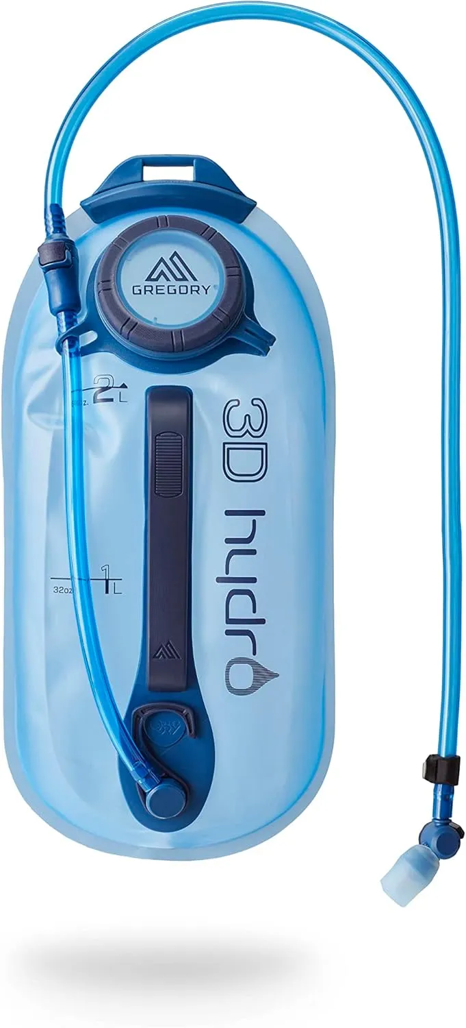 Gregory 3D Hydro 2L Day Hiking/Backpacking Hydration Water Reservoir/Bladder, Optic Blue