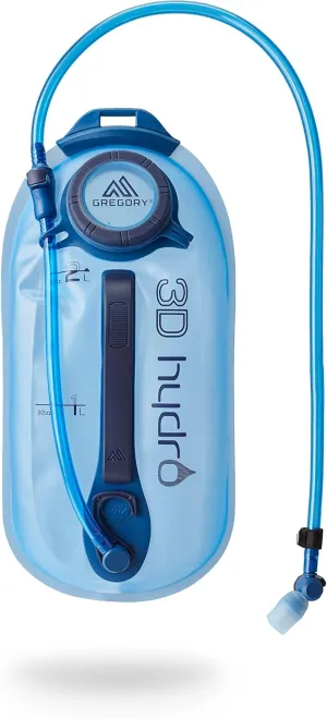 Gregory 3D Hydro 2L Day Hiking/Backpacking Hydration Water Reservoir/Bladder, Optic Blue