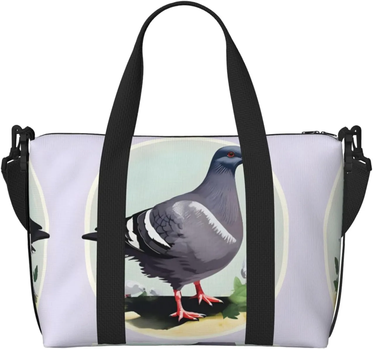 Grey Pigeon print print Travel Duffel Bag,workout duffel bag, overnight shoulder Bag,Weekender Bag for Women Men