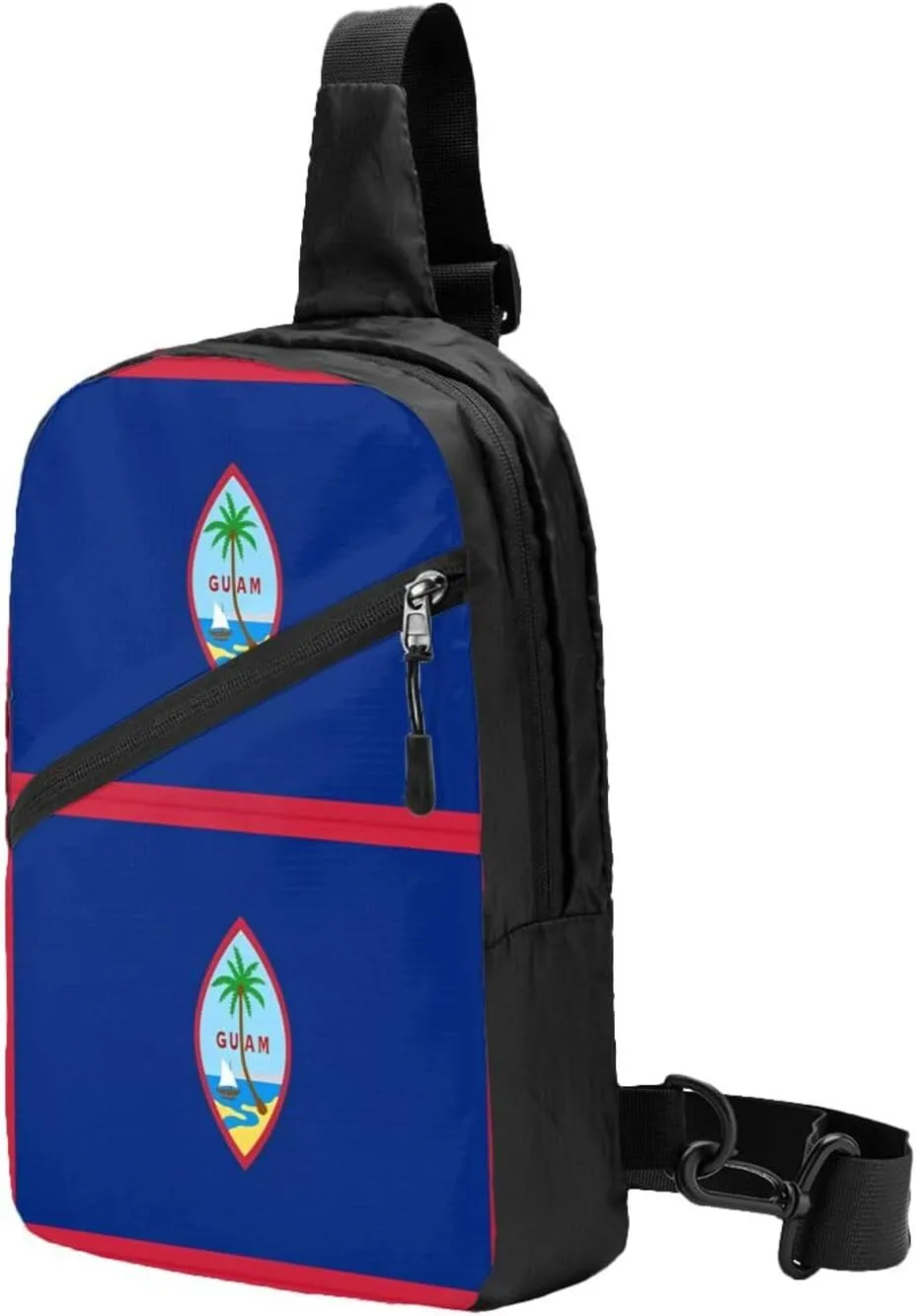 Guam Flag Packable Crossbody Bag Portable Sling Bags Foldable Travel Daypack Reusable Sports Shoulder Backpack Diagonally Chest Bag for Workout