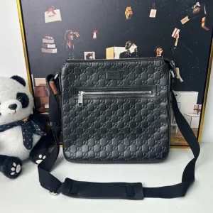 Gucci Men's GG Black Messenger Bag -  Designer Handbag