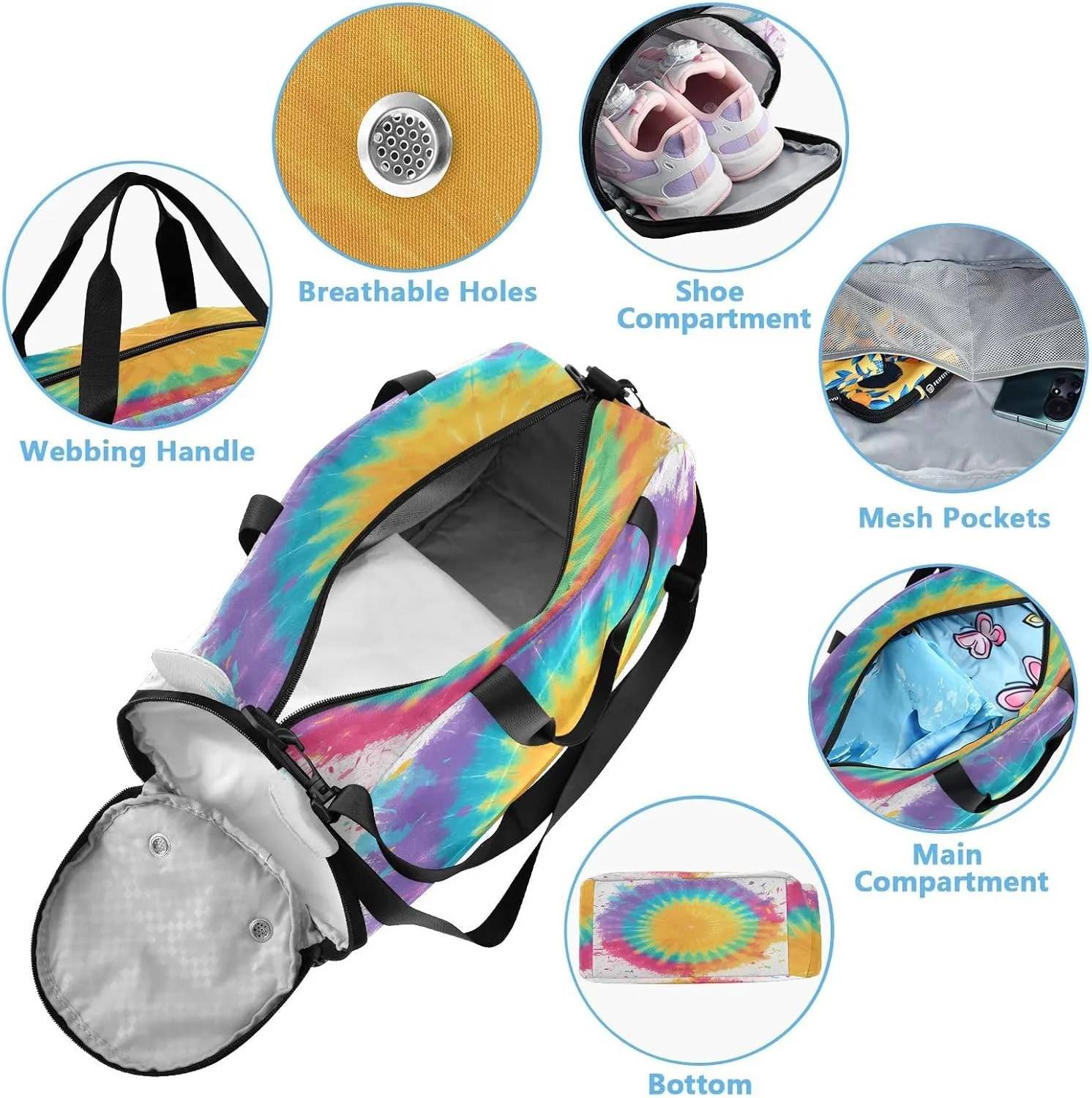 GuoChe Crossbody Wallet Purse with Shoes Compartment Waterproof Nylon Small Crossbody Phone Bag for Walk dog