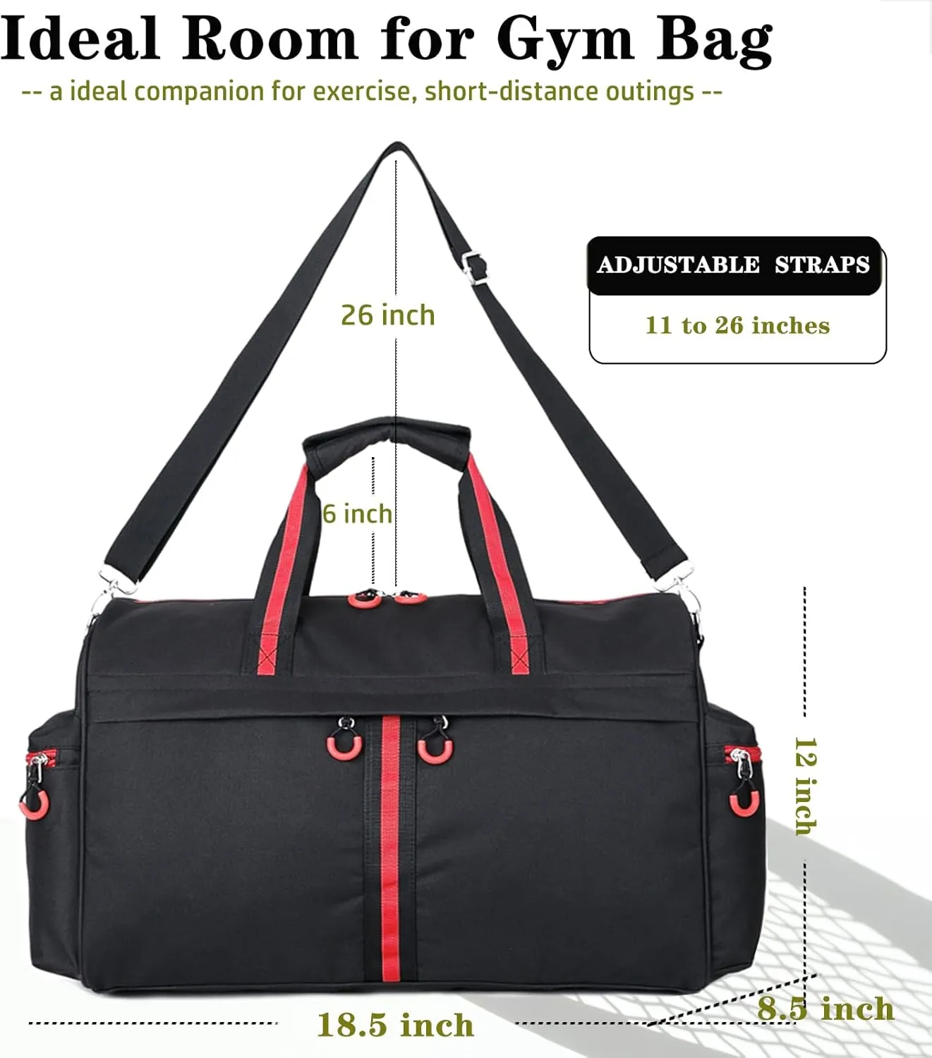 Gym Bag for Women and Men 35L Small Travel Bag for Sports, Gyms and Weekend Getaway with Wet Clothes Compartments Mini Heavy Duty Duffel Bag