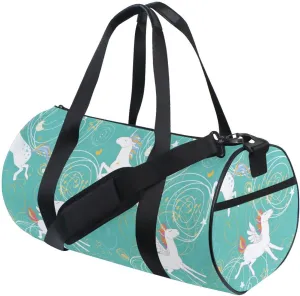 Gym Bag for Women and Men Small Duffel Bag for Sports Travel Weekender Overnight Vacation Beach Lightweight Carry on Bag for Boys Girls Horse Green