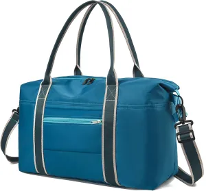 Gym Bag with Wet Pocket, Foldable Travel Duffle Bag Carry On Weekender Bags for Women, Waterproof Overnight Bag for Travel, Gym, Yoga