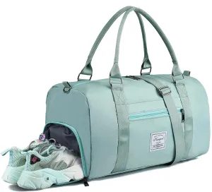 Gym Bag with Wet Pocket, Foldable Travel Duffle Bag Carry On Weekender Bags for Women, Waterproof Overnight Bag for Travel, Gym, Yoga