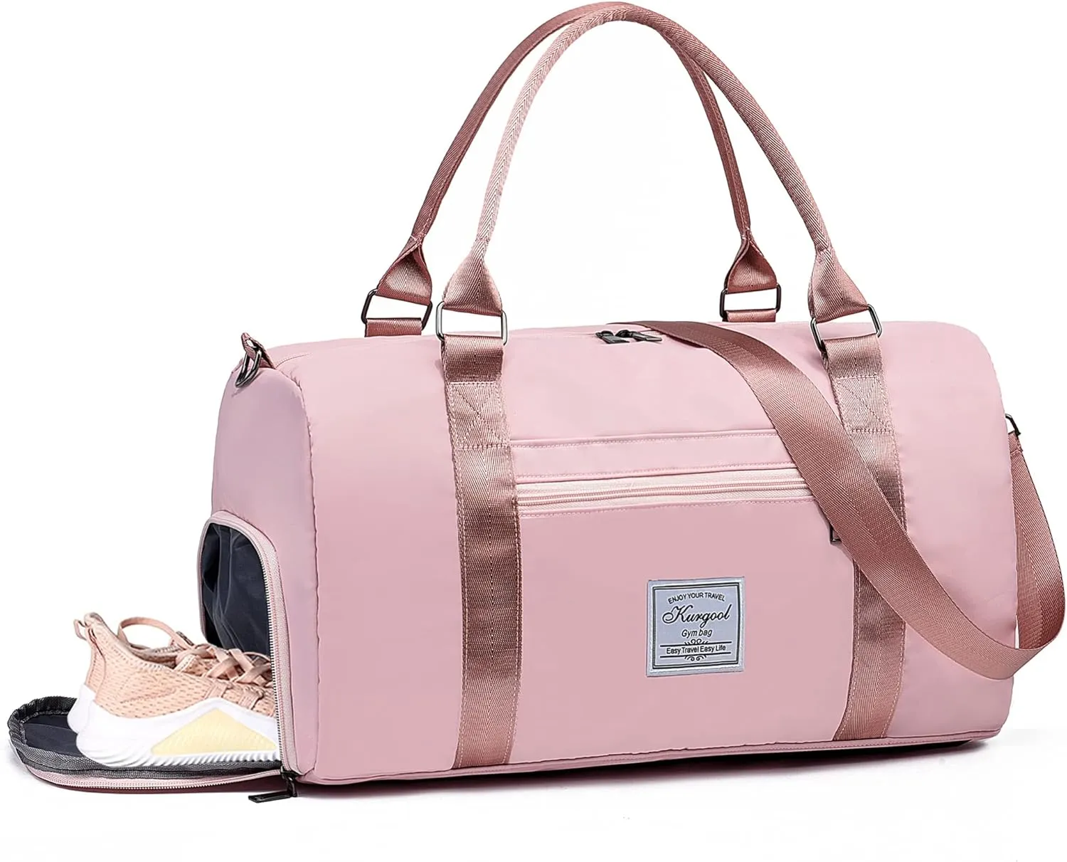 Gym Bag with Wet Pocket, Foldable Travel Duffle Bag Carry On Weekender Bags for Women, Waterproof Overnight Bag for Travel, Gym, Yoga