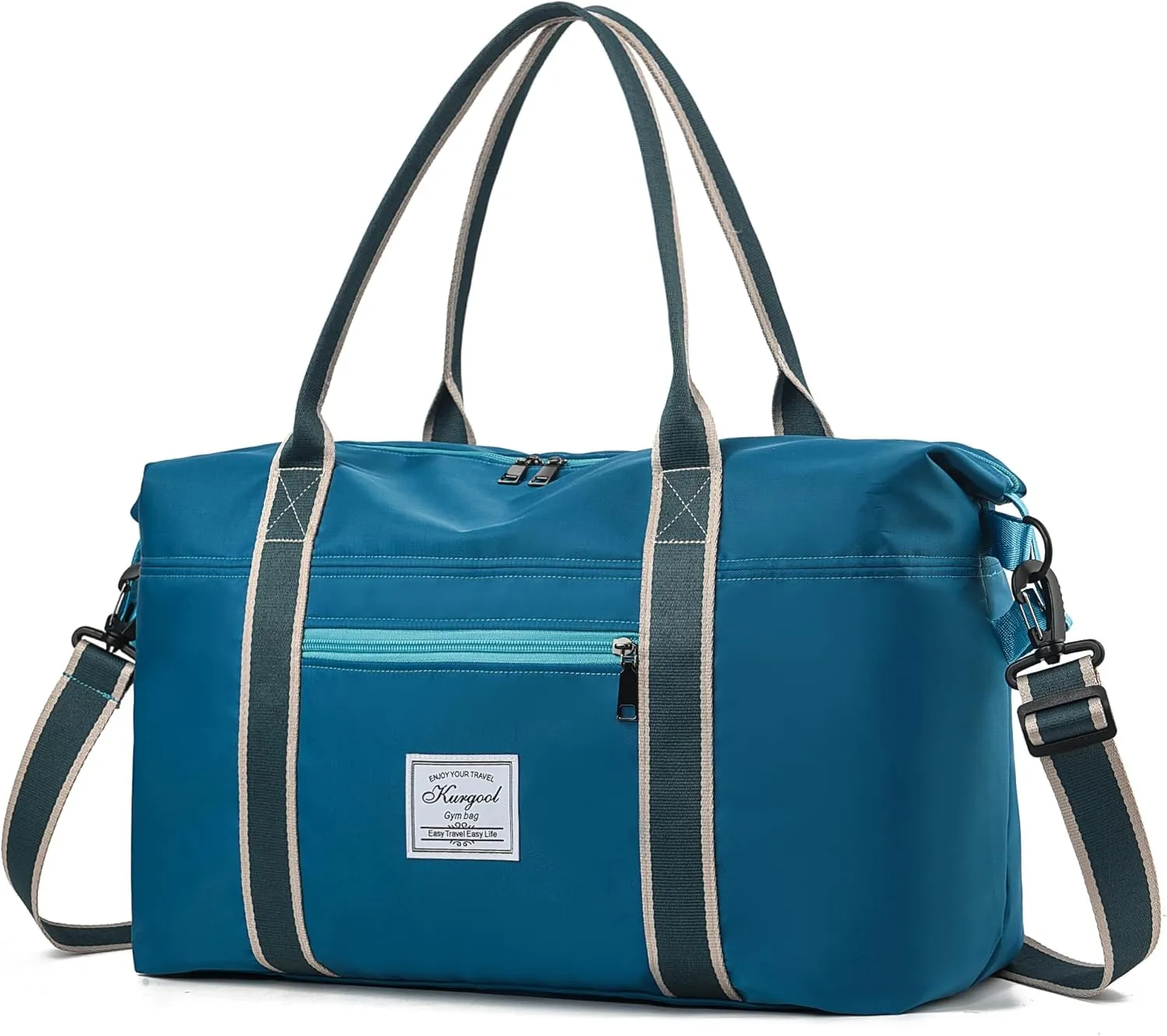 Gym Bag with Wet Pocket, Foldable Travel Duffle Bag Carry On Weekender Bags for Women, Waterproof Overnight Bag for Travel, Gym, Yoga