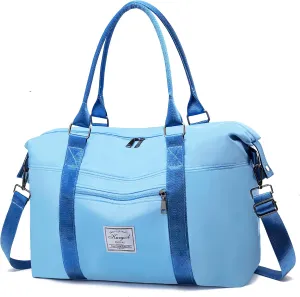 Gym Bag with Wet Pocket, Foldable Travel Duffle Bag Carry On Weekender Bags for Women, Waterproof Overnight Bag for Travel, Gym, Yoga
