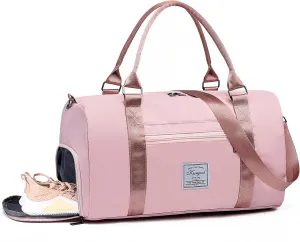 Gym Bag with Wet Pocket, Foldable Travel Duffle Bag Carry On Weekender Bags for Women, Waterproof Overnight Bag for Travel, Gym, Yoga