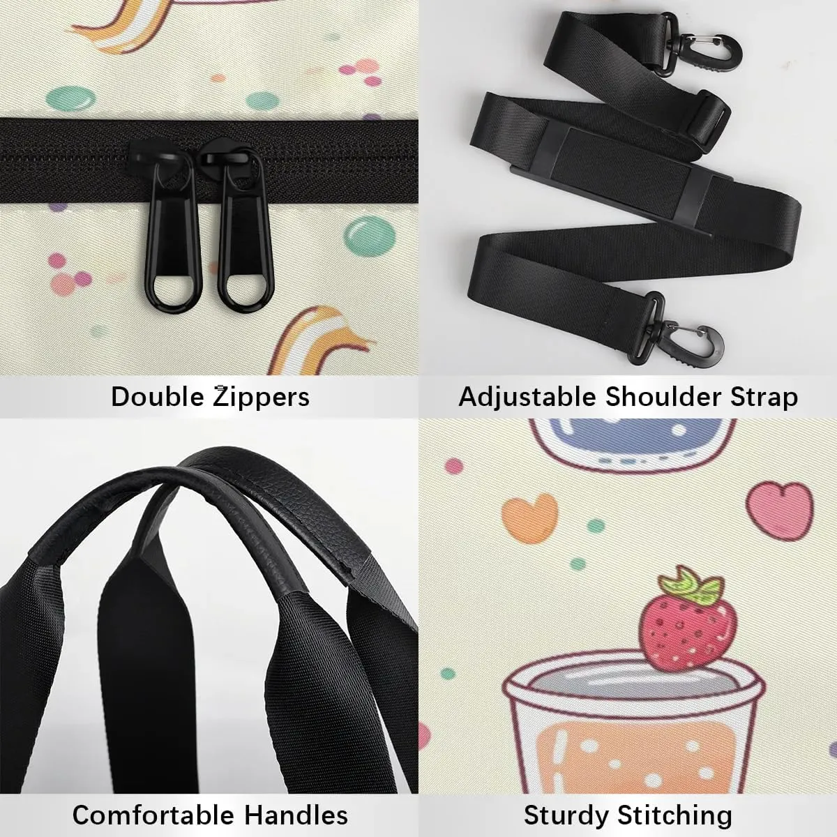 Gym Bags for Men Women Cute Bears Theme Sports Duffel Bags Carry On Travel Duffle Bag with Detachable Adjustable Shoulder Strap Overnight Weekender Bag