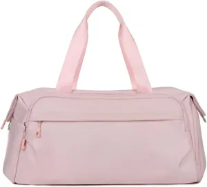 Gym Bags for Women Men Waterproof Gym Sports Workout Duffle Bag with Shoe Compartment Wet Pockets Lightweight Weekender Overnight Carry on Duffle Bags for Travel（Pink）