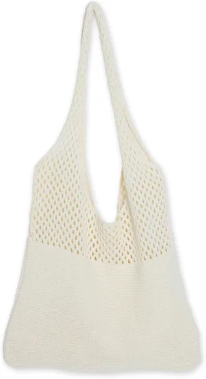 Hadley Wren Womens Knit Market Beach Tote Bag, Over Shoulder Vacation Handbag