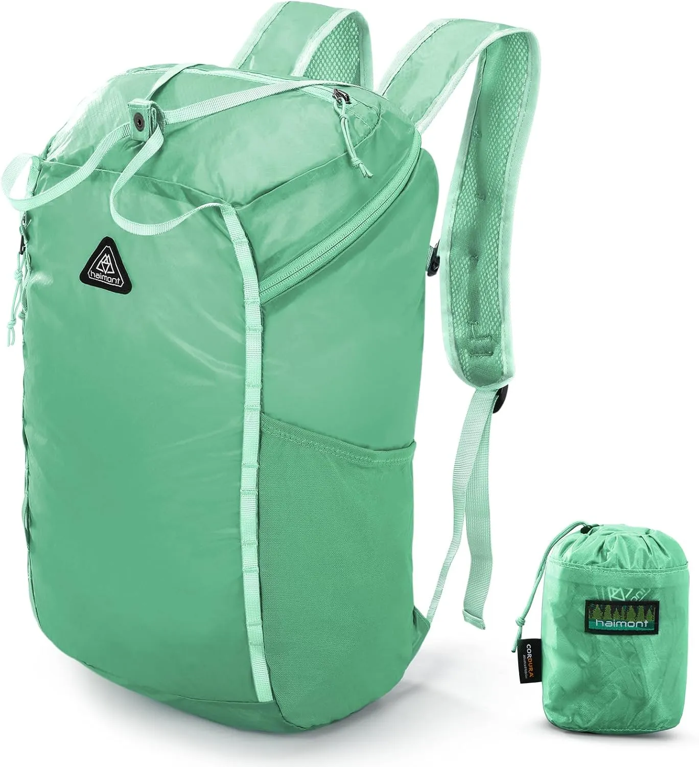 Haimont 25L Lightweight Hiking Backpack Men Women, Packable Day Packs With Compact Size for Travel, Camping, Gears, Outdoor, Beach, Green