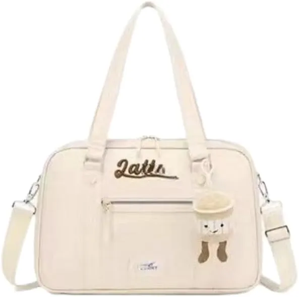 Harajuku Shoulder Bag Cute Book Bag with Pendant Kawaii Messenger Tote Bag Aesthetic Commuter Bag for Women