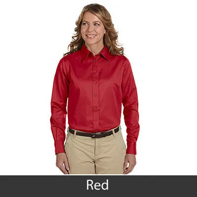 Harriton Ladies Long-Sleeve Twill Shirt With Stain-Release