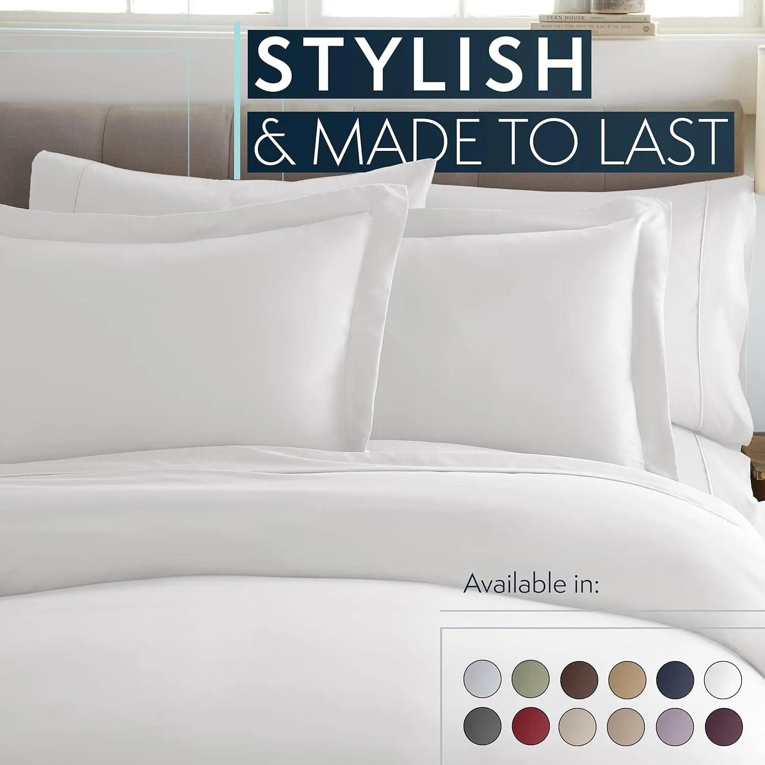 HC COLLECTION Duvet Cover - White Queen Size Duvet Cover - 3 Piece Soft Breathable Microfiber Duvet Cover Set with Zipper Closure & 2 Pillow Shams