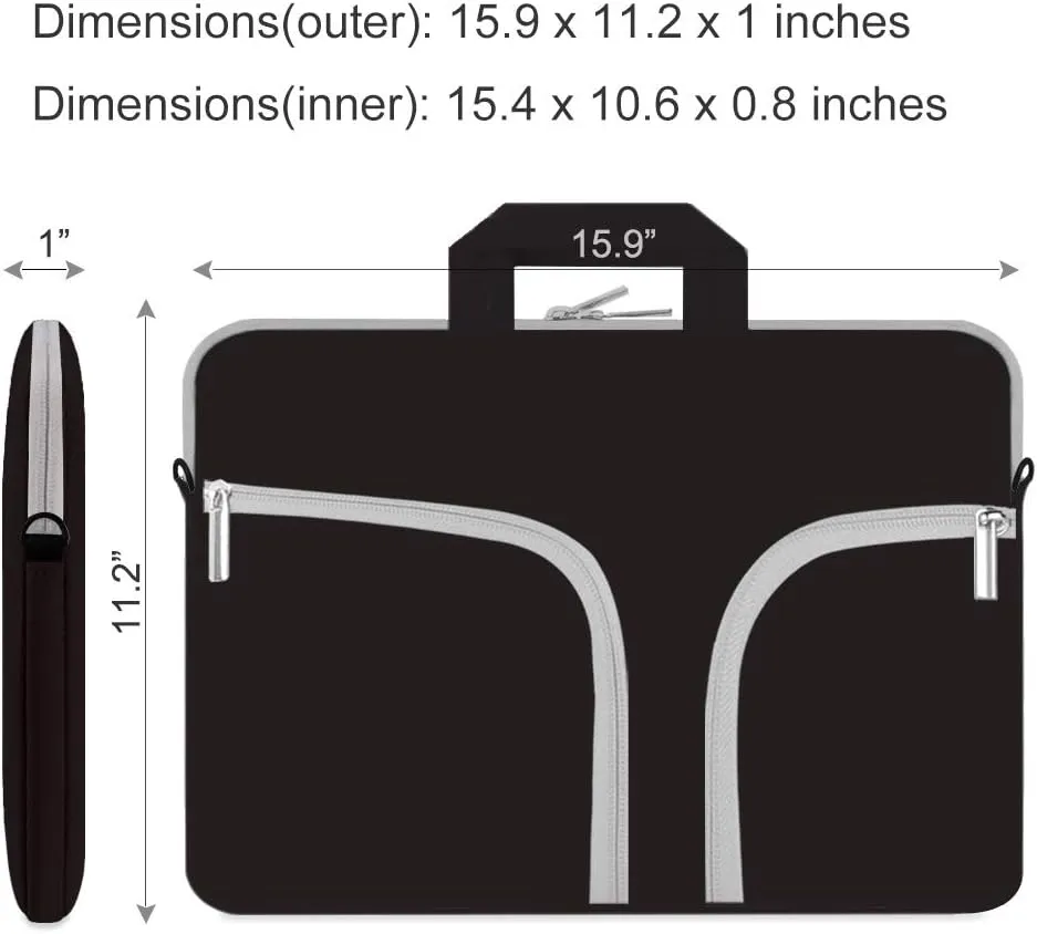 HESTECH 15.6 Laptop Shoulder Bag Case Sleeve Business Messenger Briefcase Carrying Handbag for Women Men Compatible with 14"-15.4"-15.6" Dell HP Samsung Asus Acer Aspire 5 Computer