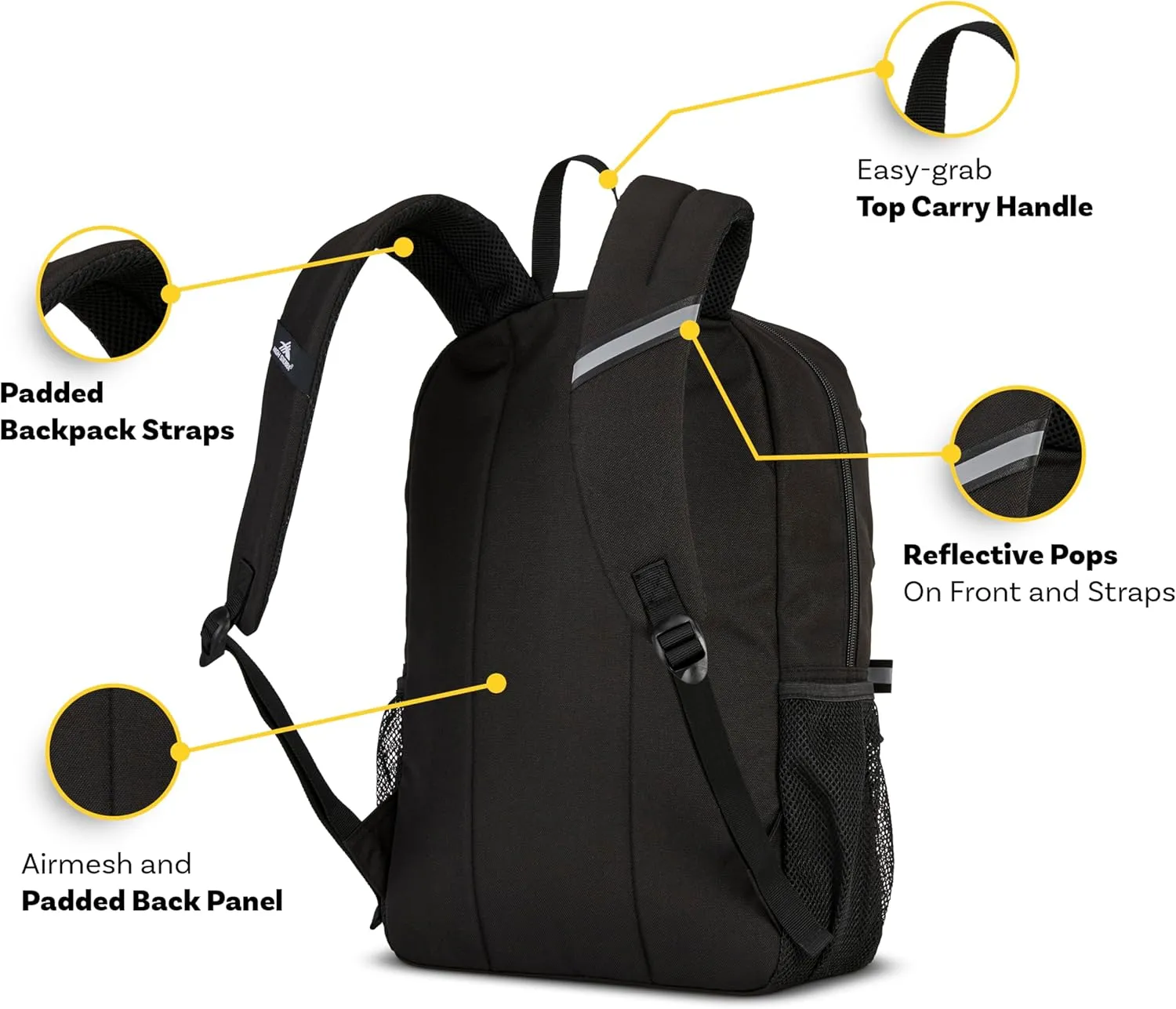 High Sierra Abbreviate Backpack, Laptop Bookbag for Travel, True Navy, One Size