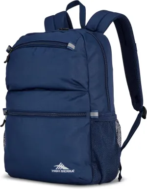 High Sierra Abbreviate Backpack, Laptop Bookbag for Travel, True Navy, One Size