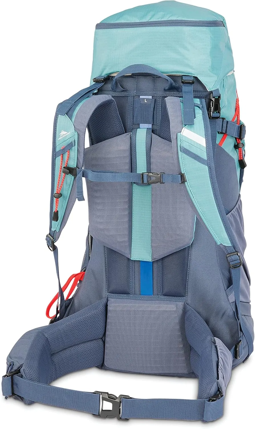 High Sierra Pathway 2.0 Backpack with Hydration Storage Sleeve, for Hiking, Biking, Camping, Traveling, Arctic Blue, 60L