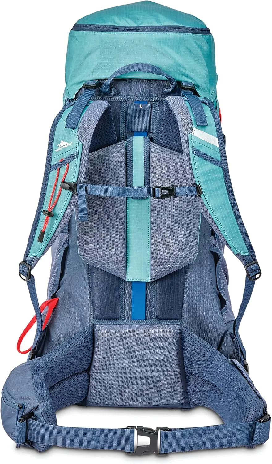 High Sierra Pathway 2.0 Backpack with Hydration Storage Sleeve, for Hiking, Biking, Camping, Traveling, Arctic Blue, 60L