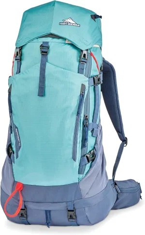 High Sierra Pathway 2.0 Backpack with Hydration Storage Sleeve, for Hiking, Biking, Camping, Traveling, Arctic Blue, 60L