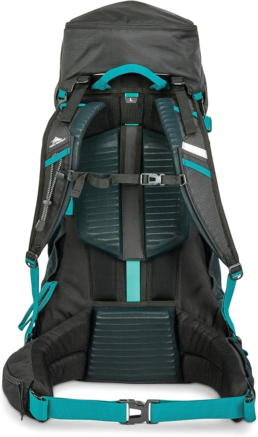 High Sierra Pathway 2.0 Backpack with Hydration Storage Sleeve, for Hiking, Biking, Camping, Traveling, Black, 60L