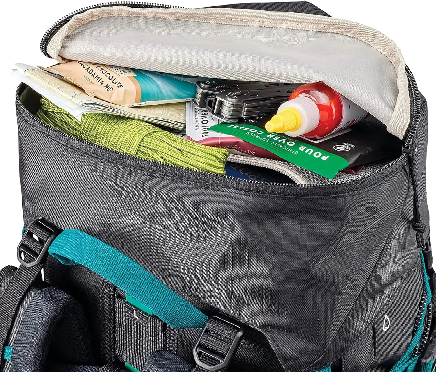 High Sierra Pathway 2.0 Backpack with Hydration Storage Sleeve, for Hiking, Biking, Camping, Traveling, Black, 60L