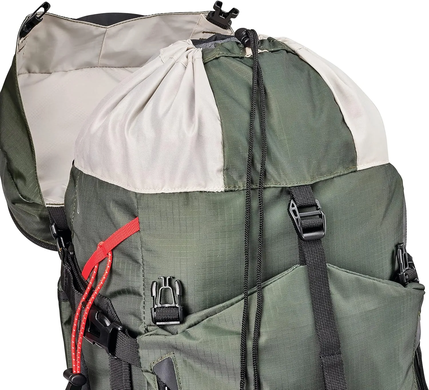 High Sierra Pathway 2.0 Backpack with Hydration Storage Sleeve, for Hiking, Biking, Camping, Traveling, Forest Green/Black, 60L