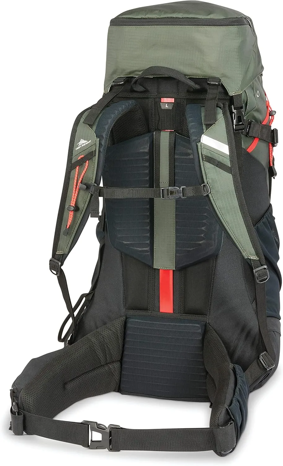 High Sierra Pathway 2.0 Backpack with Hydration Storage Sleeve, for Hiking, Biking, Camping, Traveling, Forest Green/Black, 60L
