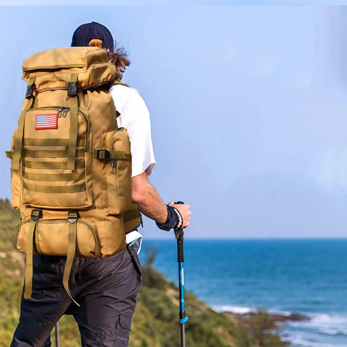 Hiking Backpack for Men 70L/100L Camping Backpack Military Rucksack Molle 3 Days Assault Pack for Climbing
